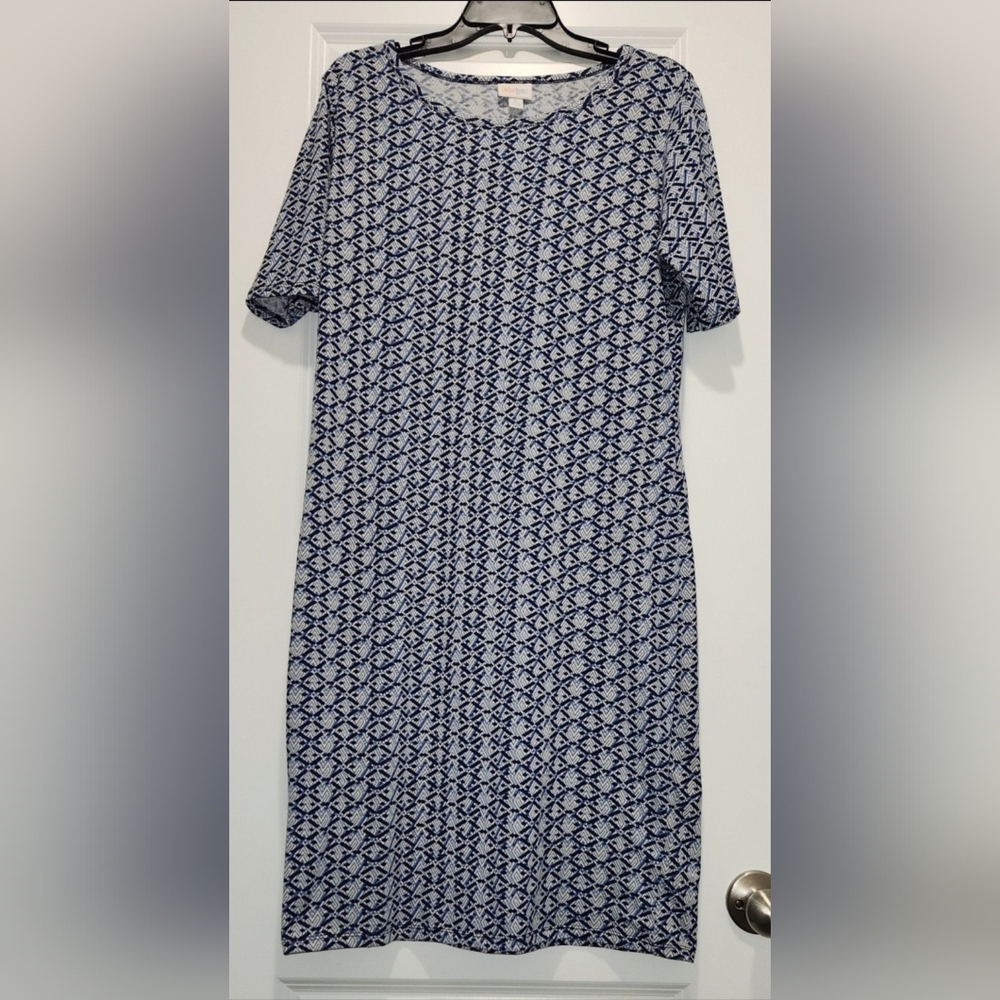 Blue and White Patterned Dress